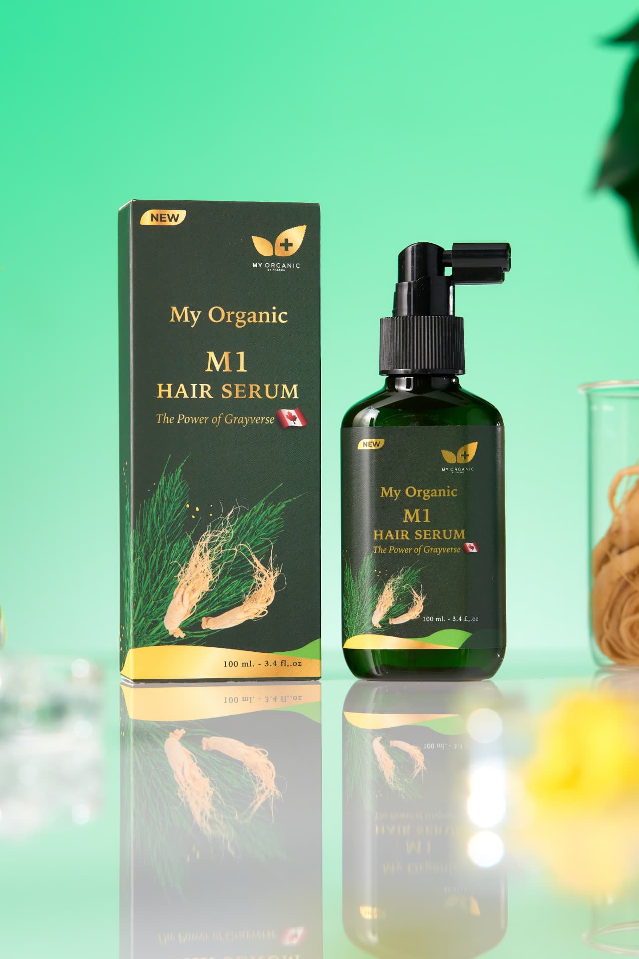 ผลิตภัณฑ์เปปไทด์ชะลอหงอก My Organic ภาพถ่ายจริง