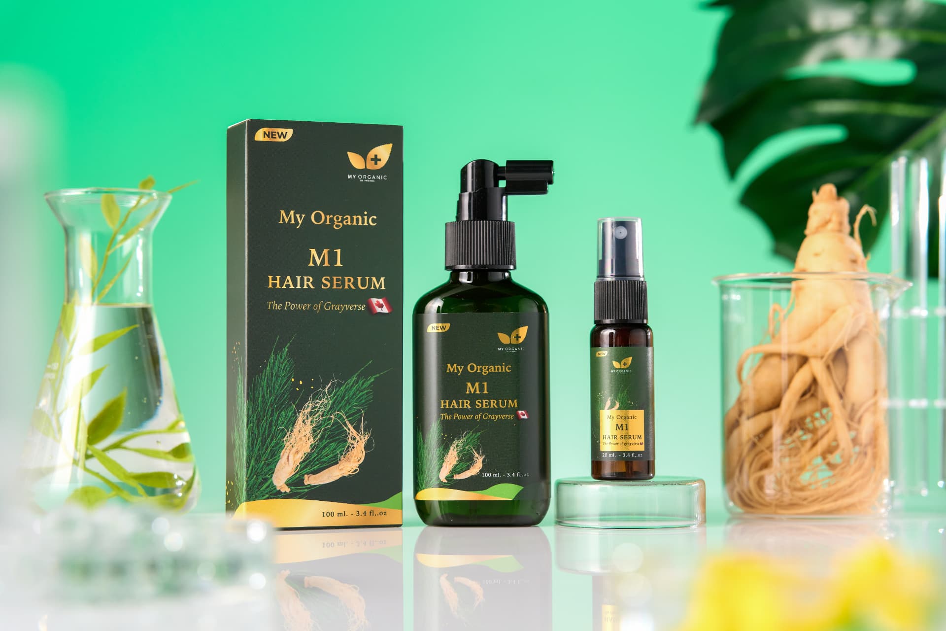 ผลิตภัณฑ์เปปไทด์ชะลอหงอก My Organic ภาพถ่ายจริง